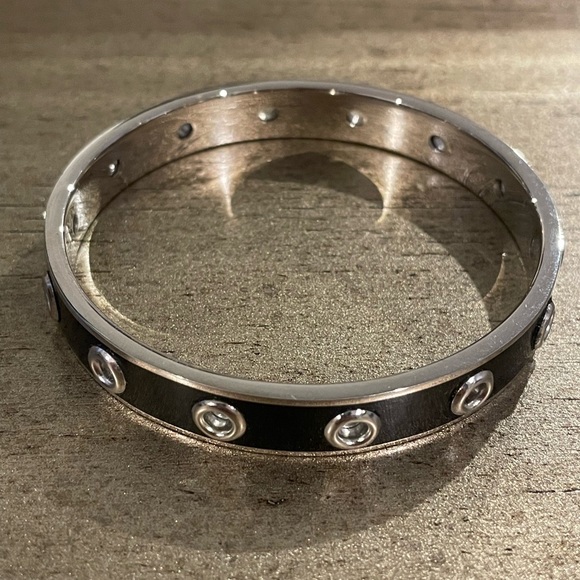 Coach Bangle Bracelet Silver and Black, New without tags - Picture 2 of 3